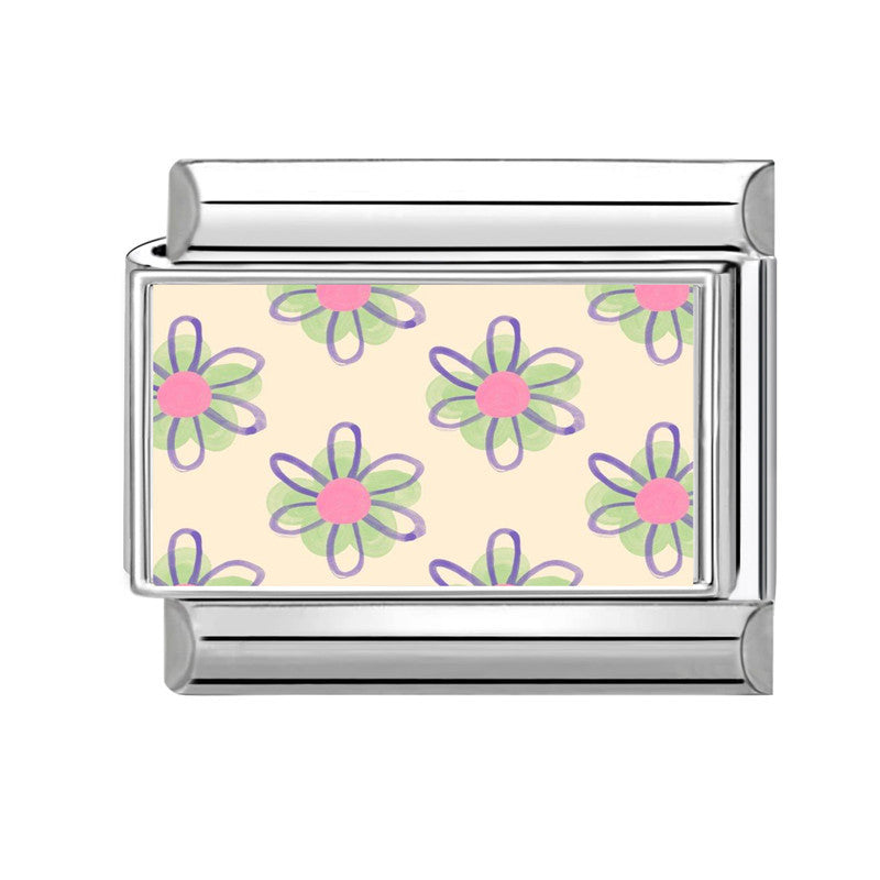 Wholesale 9mm Italian Charm Starter Bracelets DIY Flower Series Stainless Steel Composable Bracelet