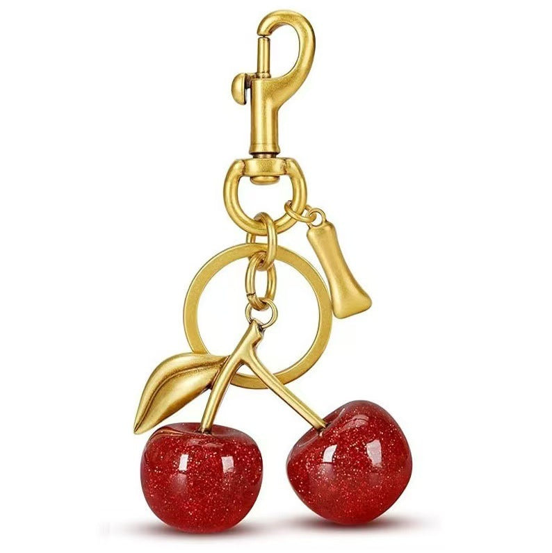 Wholesale Cherry Bag Charm Keychain Trendy Car Key Accessory Stylish Gift For Women Boutique Resale