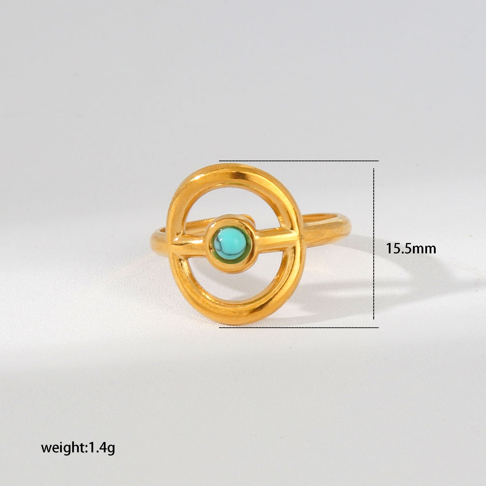 Wholesale Turquoise Star Moon Open Ring Stainless Steel Women S Chic Fashion Accessory