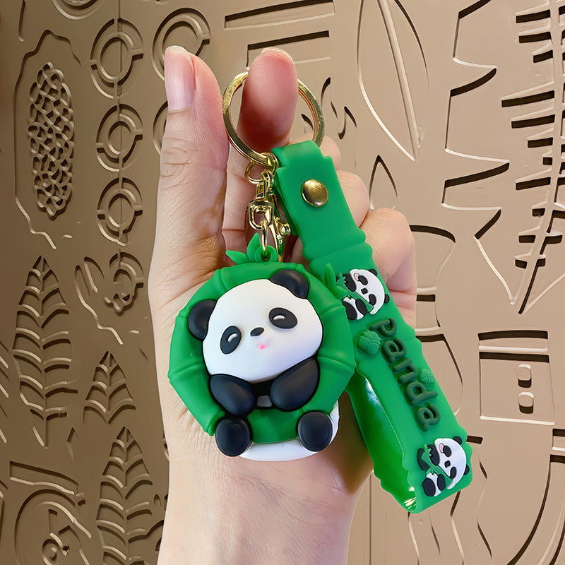 Wholesale Cute Panda Cartoon Keychain Chengdu Souvenir Gift Boutique Car Key Accessory