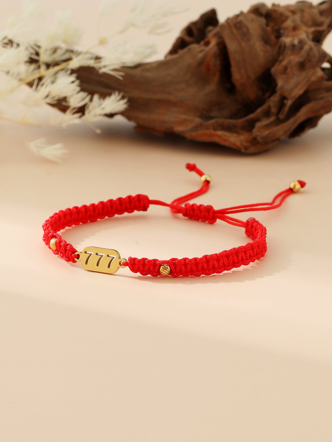 Wholesale hand-woven golden lucky number flat knot hand rope  bracelet