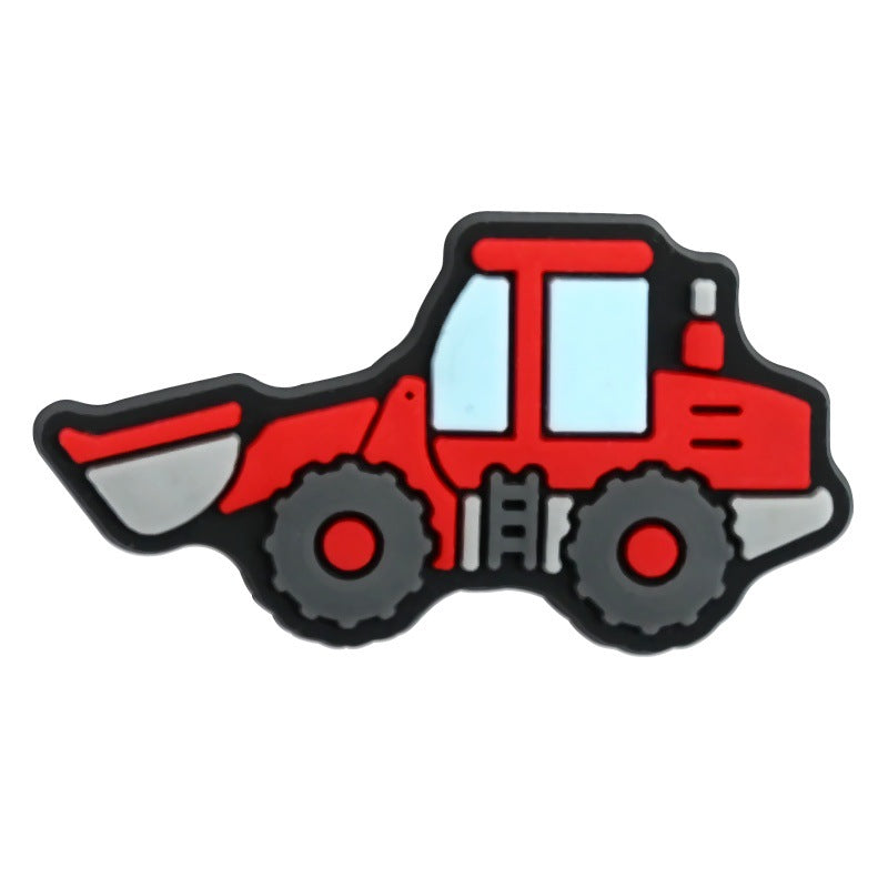 Wholesale Random 100pcs Cartoon construction  PVC Soft Rubber Shoe Buckle Decoration