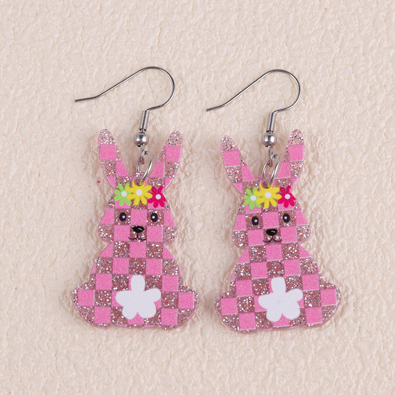Wholesale 2PCS Acrylic Easter Bunny Egg Earrings