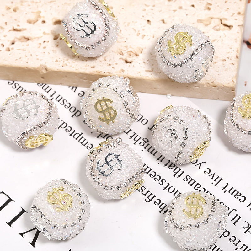 Wholesale of 5pcs Water Diamond USD Sugar Beads Diamond Ball Beads ACC-BDS-BLG010