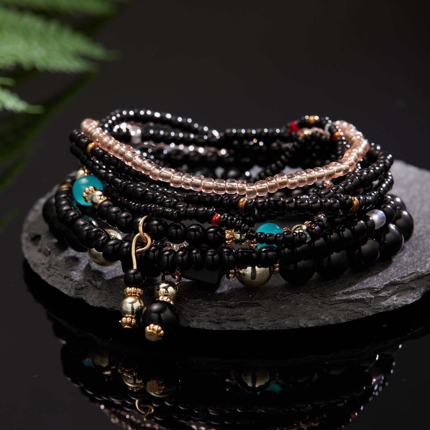 Wholesale  Bohemian Beaded Bracelet suit Wings Tassel  Bodhi Beads Rice Beads Multi-layer Bracelet