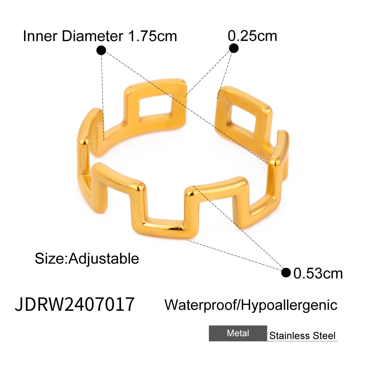 Wholesale Stainless Steel Exaggerated Ring Irregular Jewelry