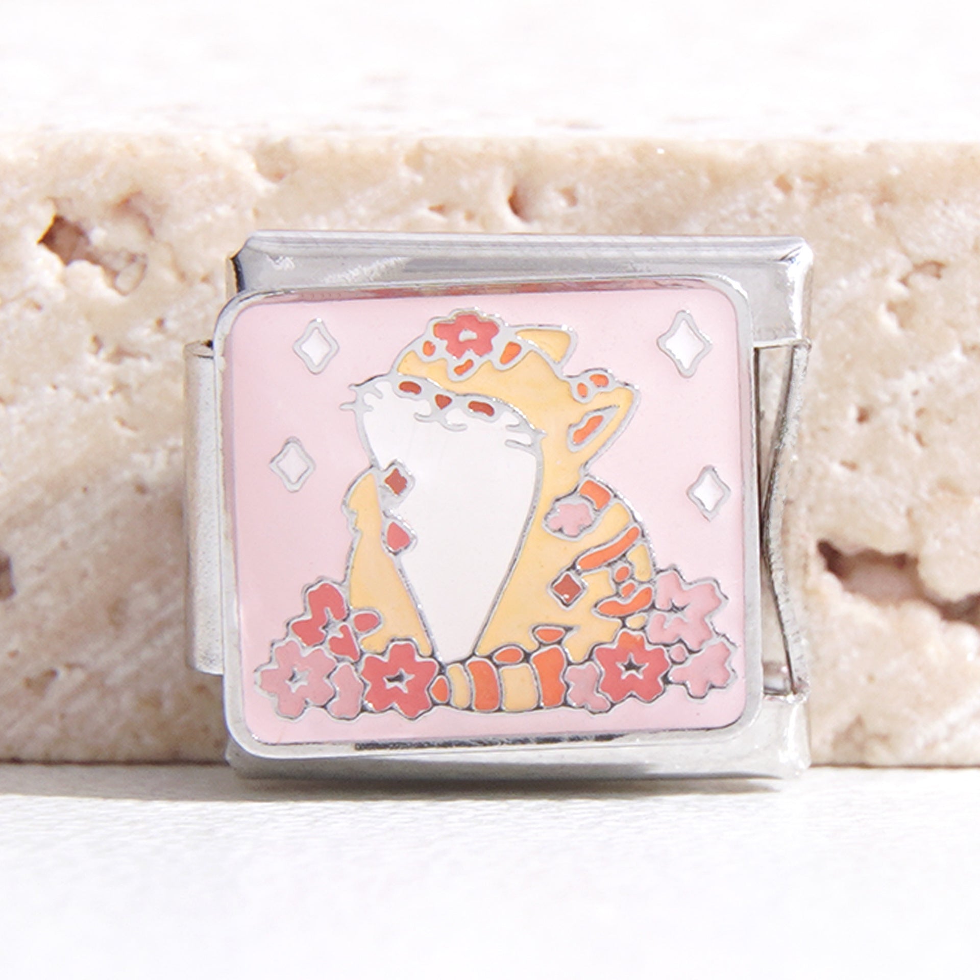 Wholesale Italian Charm Bracelet 9mm DIY Splicing Removable Cartoon Cat Stainless Steel Composable Bracelet