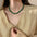 Wholesale Green  Buckle Necklace Women's Light Luxury  Beaded Clavicle Chain