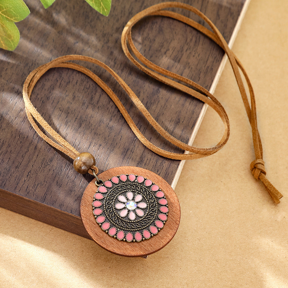 Wholesale Bohemian Geometric Colorful Drop Pendant Necklace Zinc Alloy Fashion Accessory for Travel Gift