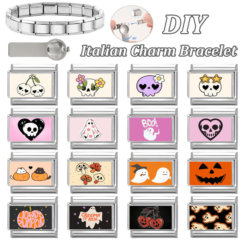 Wholesale -Themed Stainless Steel Creative Modular Bracelet for DIY Jewelry Accessory