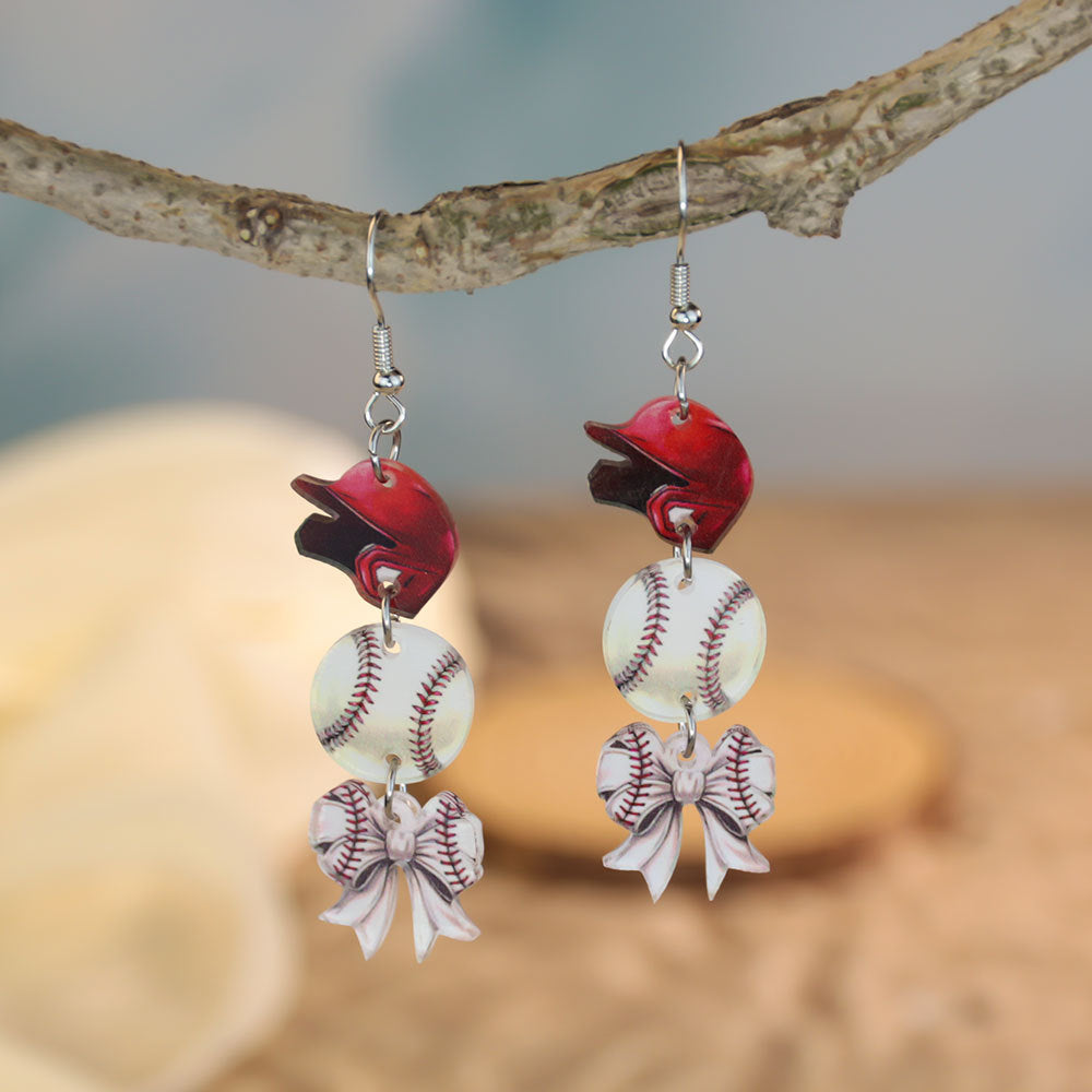 Wholesale sports style ball theme acrylic earrings