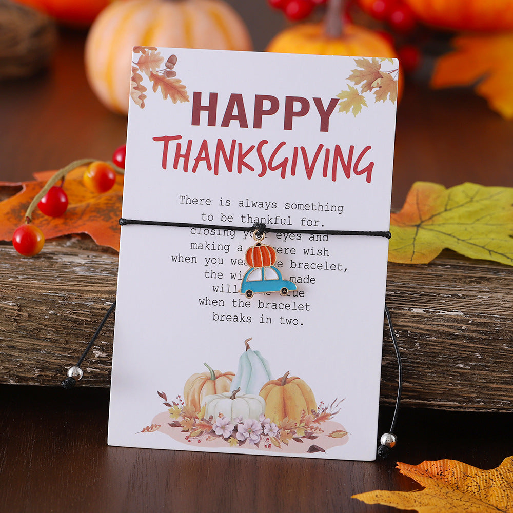 Wholesale Thanksgiving Maple Leaf Turkey Pine Cone Bracelet