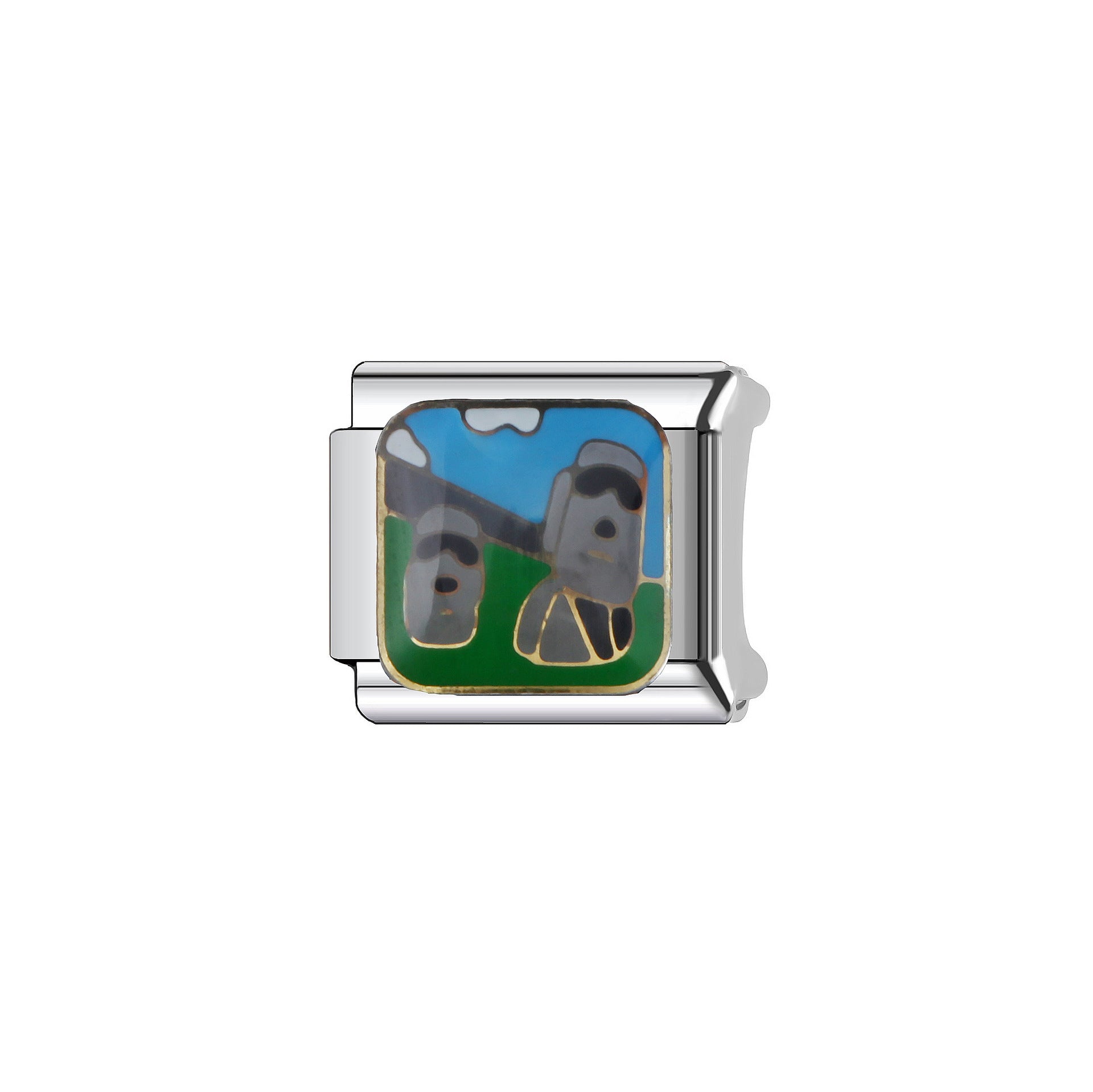 Wholesale  9mm Italian Charm Starter Bracelets DIY square Single Section Creative Stainless Steel Composable Bracelet