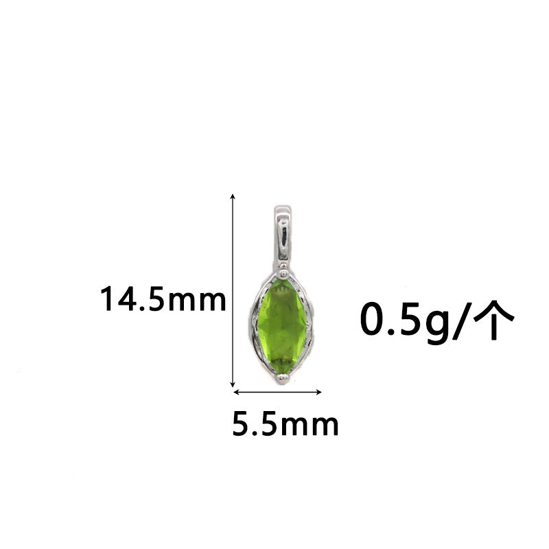 Wholesale Copper Gold-Plated Color-Preserving Pendant with Colorful Zircon Marquise
