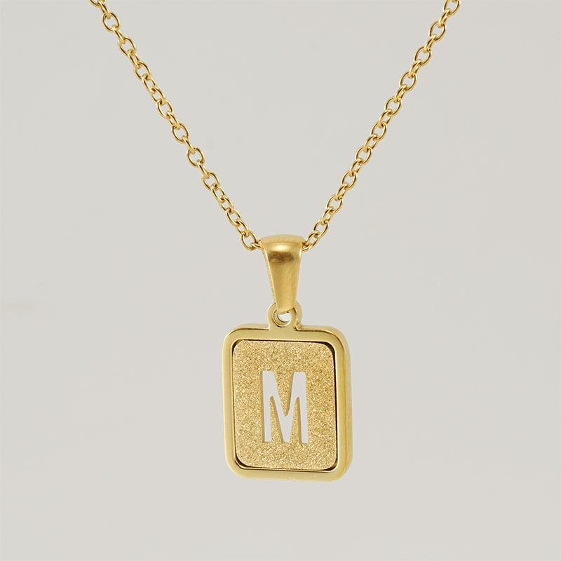 Wholesale 18K stainless steel hollow 26 English letter necklace
