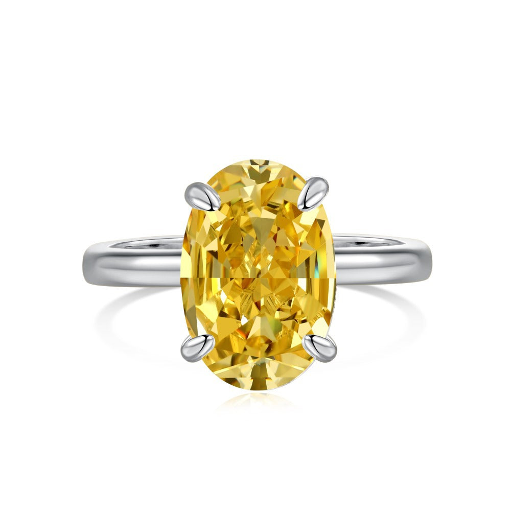 Wholesale 925 Sterling Silver Zircon Ring Women S Oval Radiant Cut High Carbon Diamond Look Jewelry Accessory Everyday Wear