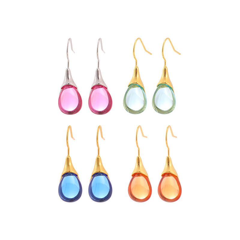 Wholesale Teardrop-shaped Inlaid Cat's Eye Earrings ACC-ES-YunJ005