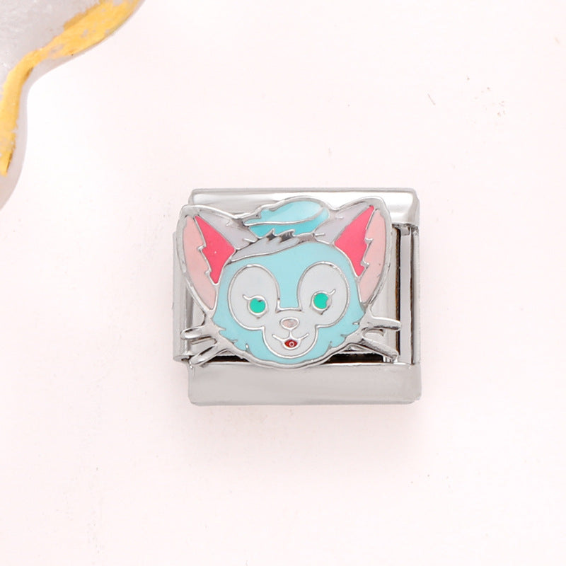 Wholesale 10pcs Italian Charm Bracelet 9mm DIY Splicing Removable Little Fox Stainless Steel Composable Bracelet