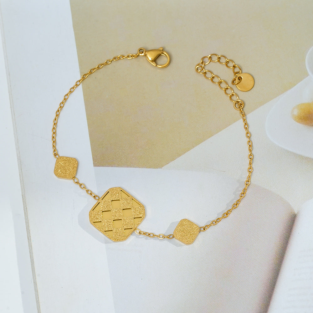 Wholesale European Style Matte Square Round Bracelet - Titanium Steel Electroplated Fashion Accessory
