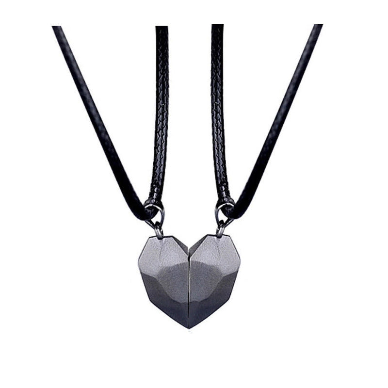 Wholesale Black White Heart Magnetic Necklaces ACC-NE-Hanyu012
