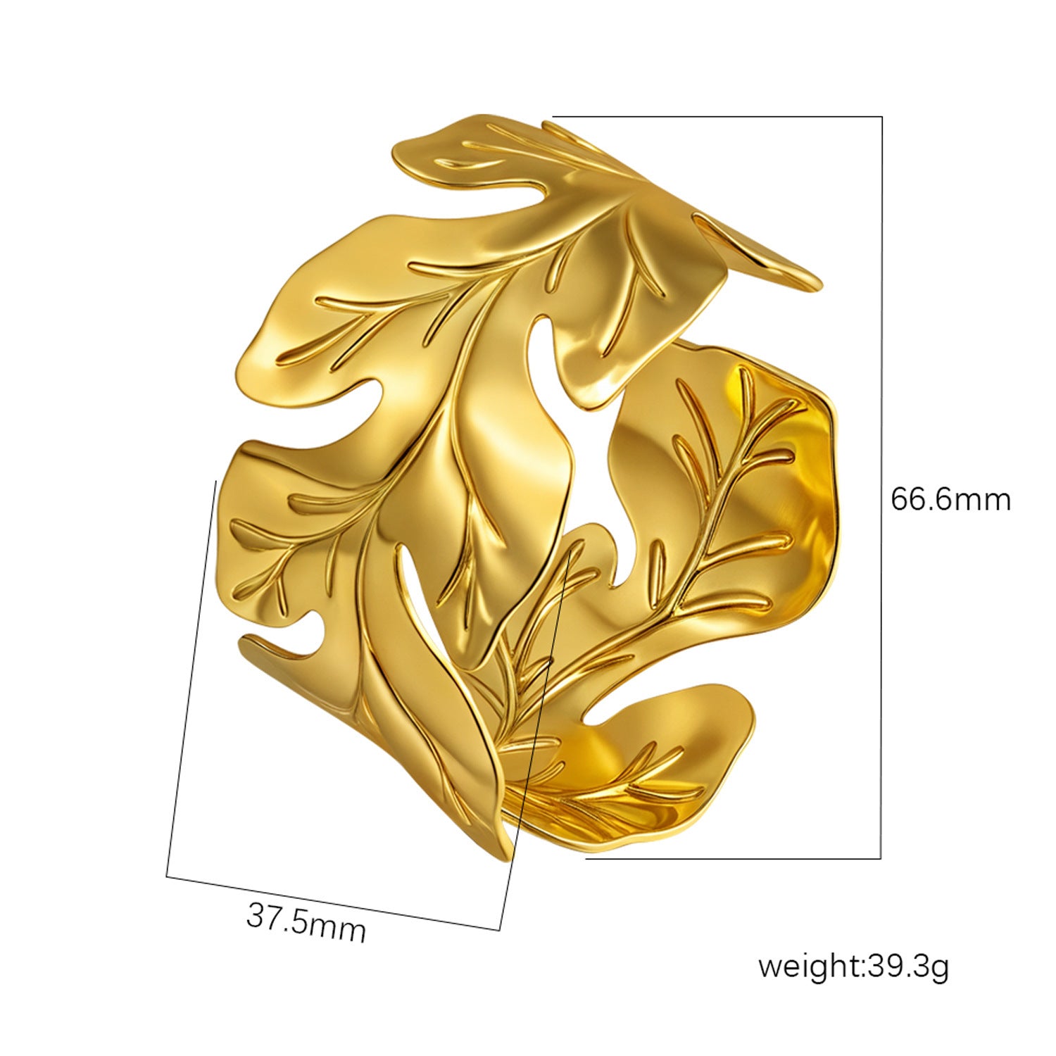 Wholesale Stainless Steel Open C Shape Bangle 18K Gold Plated Fashion Jewelry for Gift Boutique Resale