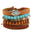 Wholesale Bohemian Flower Style Turquoise Beaded Wooden Beads Five-piece Bracelet