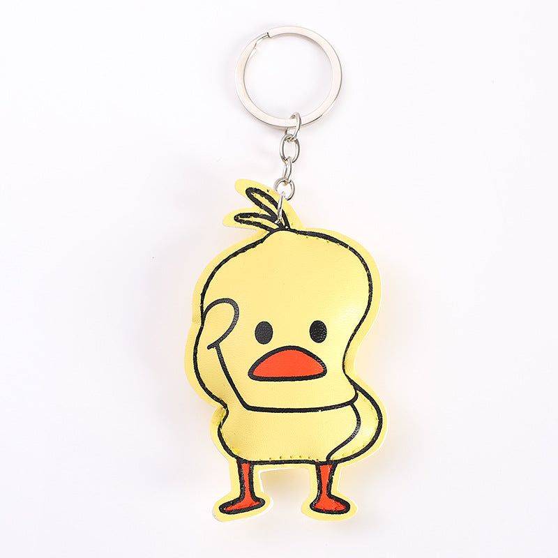 Wholesale Chic Artificial Leather Animal Keychains Cute Cat Dog Dinosaur Lucky Cat Fruit Pendants Decorative Gift Car Key Accessory
