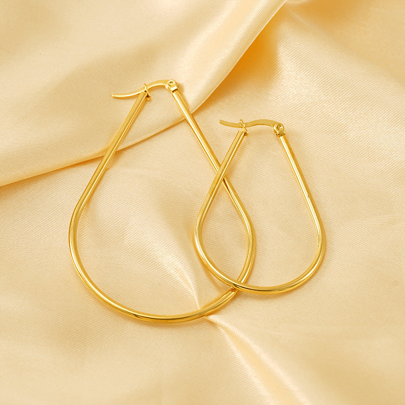 Wholesale stainless steel earrings geometric  drop-shaped earrin