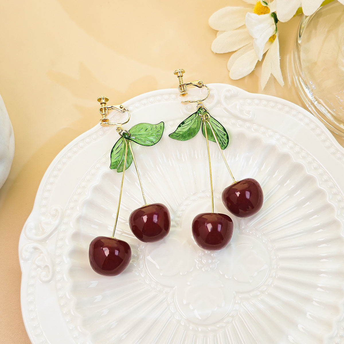 Wholesale Fruit Cherry Earrings ACC-ES-MDD087