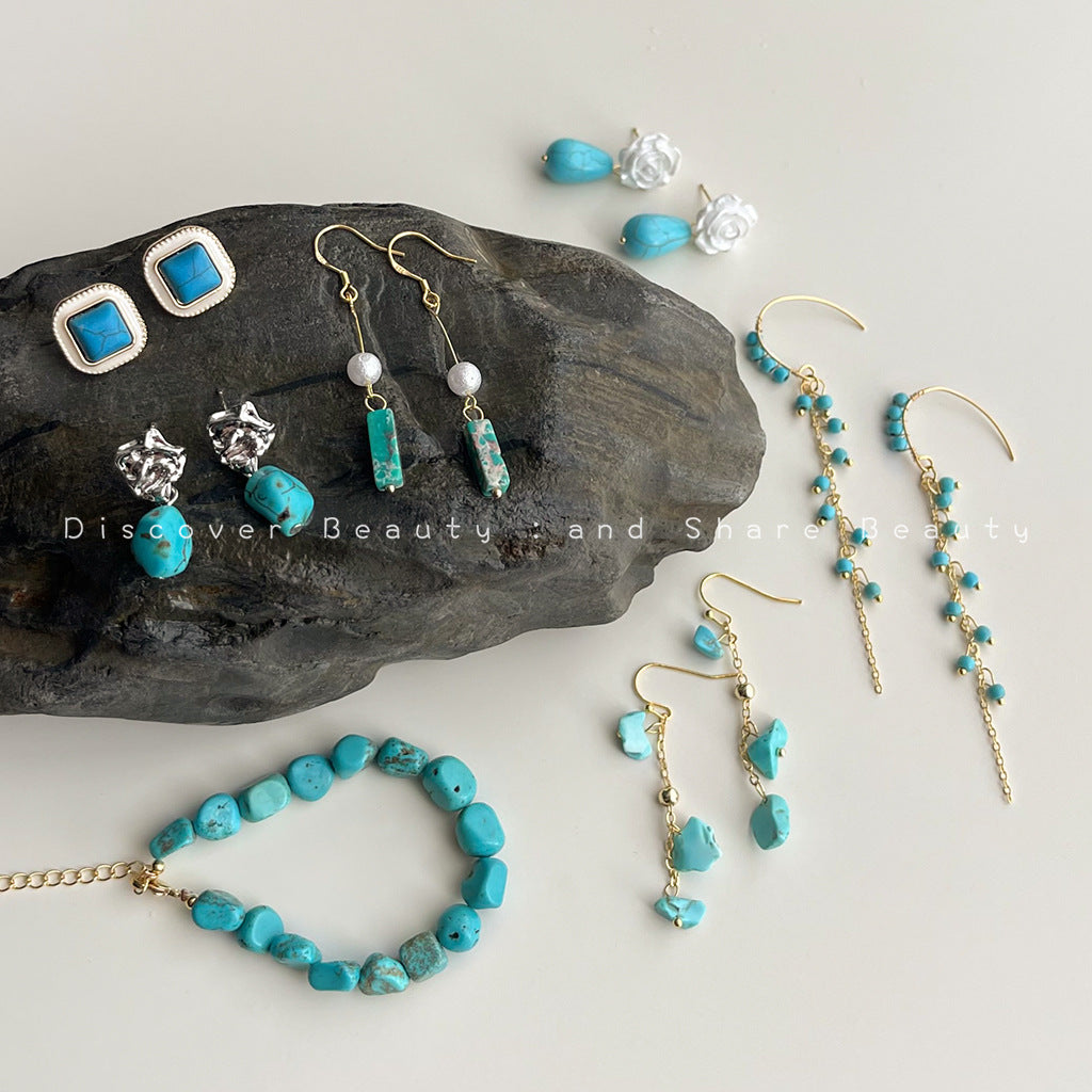 Wholesale Handmade Synthetic Turquoise Earrings