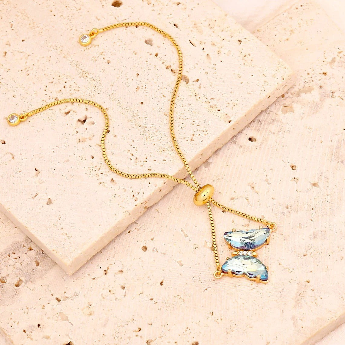 Wholesale  Colorful Zircon Butterfly Bracelet