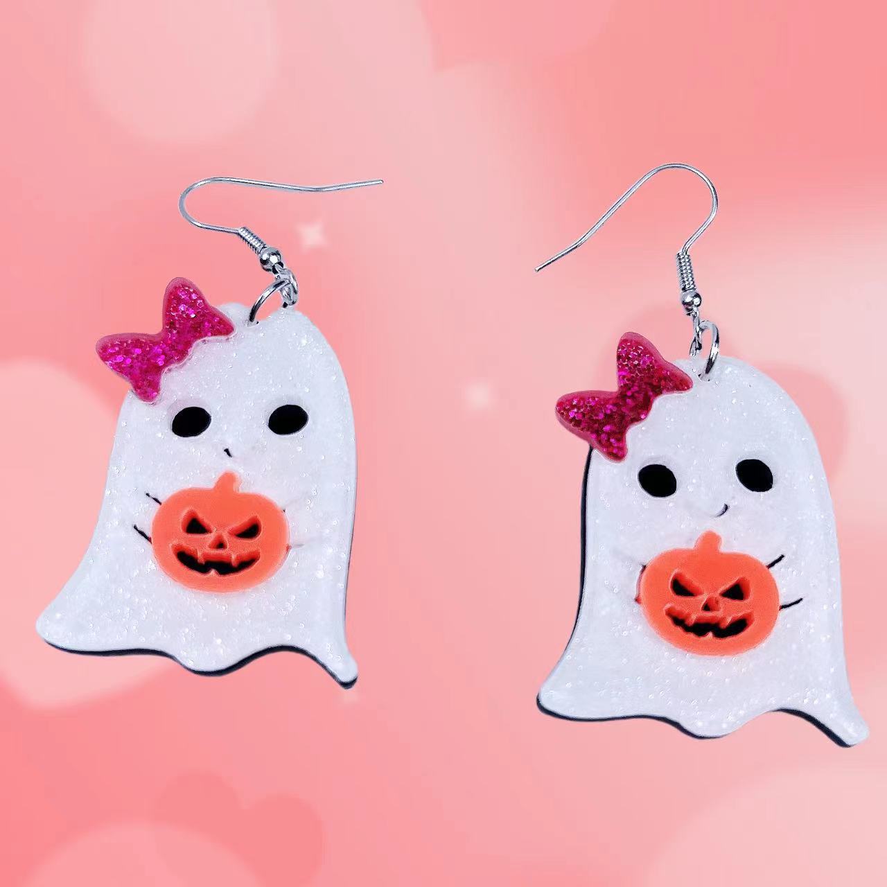 Wholesale Halloween Pumpkin Ghost Cartoon Acrylic Earrings ACC-ES-AnDao033