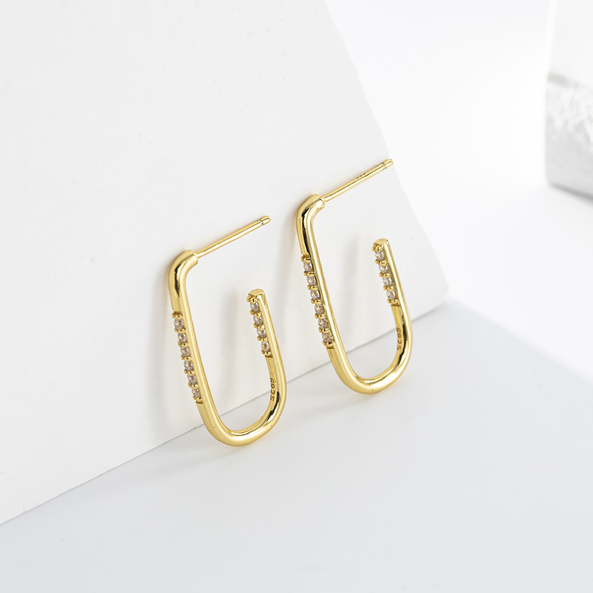 Wholesale  S925 Silver  Geometric U-shaped Earrings