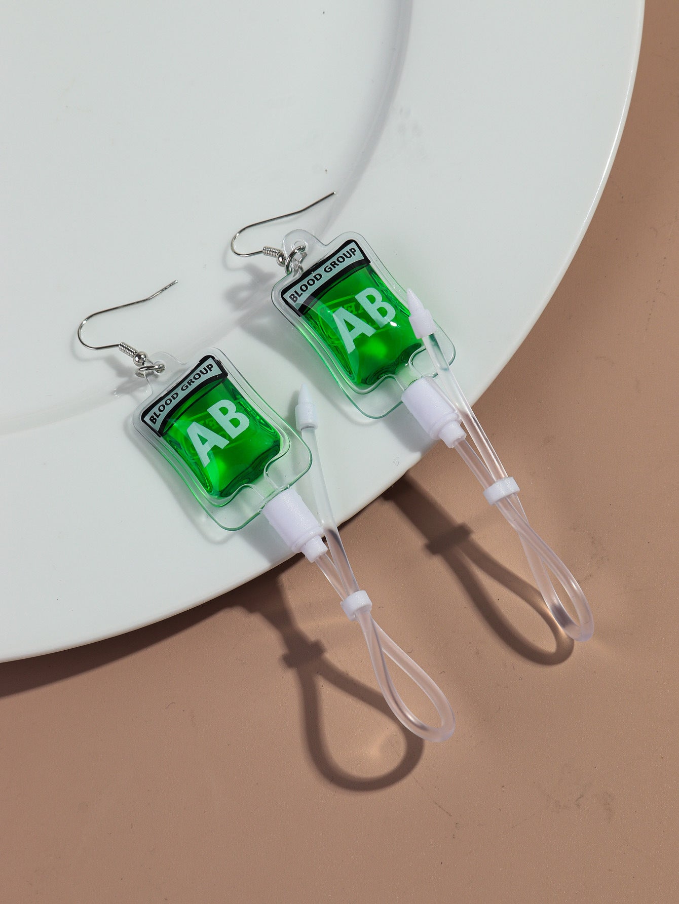 Wholesale creative plasma blood bag earrings