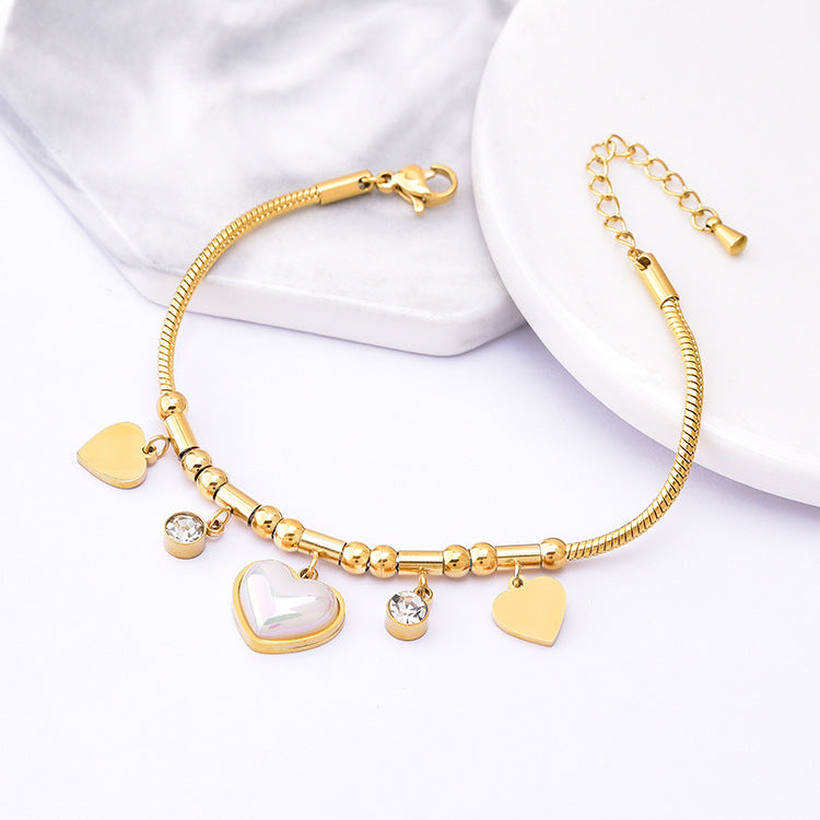 Wholesale Geometric Love Bracelet Shell Butterfly Bracelets Five-pointed Star Titanium Steel Bracelets ACC-BT-JinLang004