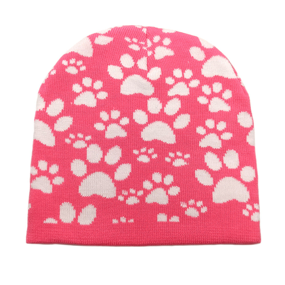 Wholesale Dog Claw Jacquard Wool Hat Beanie