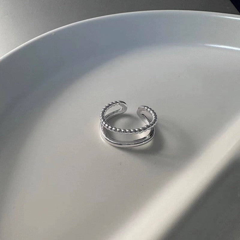 Wholesale Plain Circle Cream Flower Ring Retro Open Adjustable Ring ACC-RS-YaoFeng013