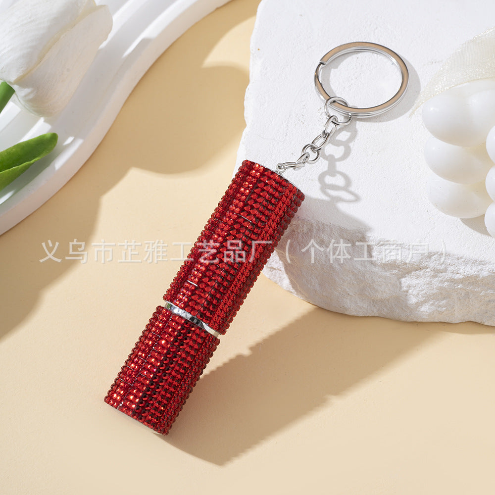 Wholesale Colorful Rhinestone 5ml Perfume Bottle Portable  Keychains