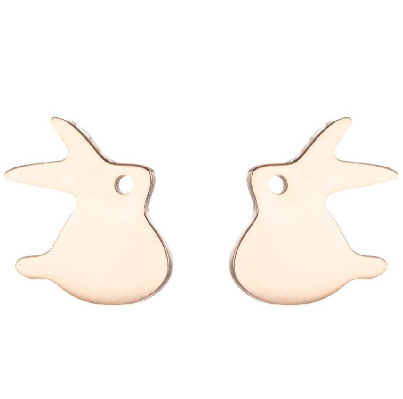 Wholesale  Cute Animal Earrings  Stainless Steel New Bat Rabbit Bird Cat Earrings