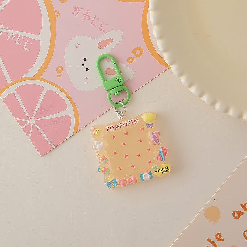Wholesale Macaron Color Cartoon Luminous Photo Frame Keychain