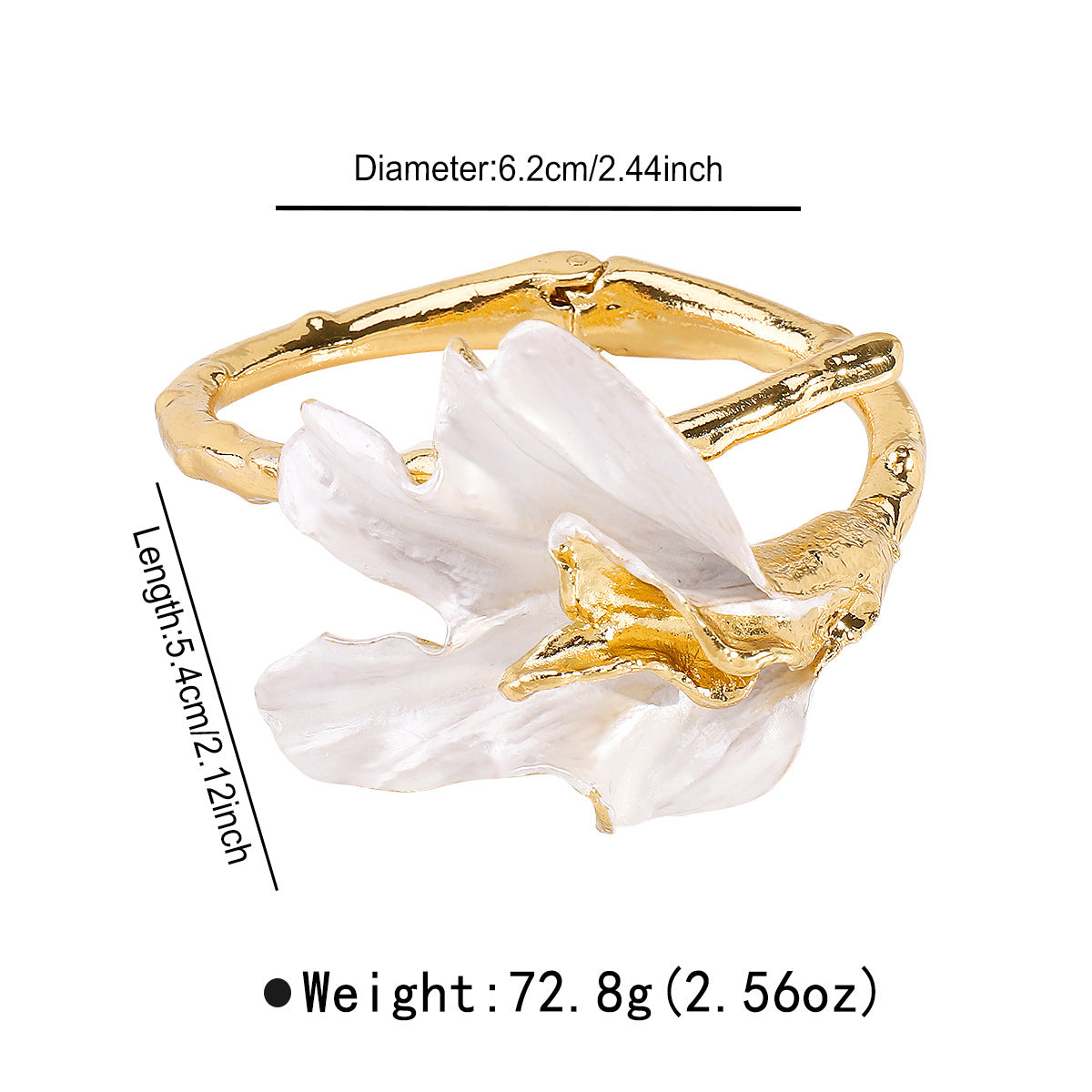 Wholesale retro niche exaggerated white flower enamel bracelet  temperament