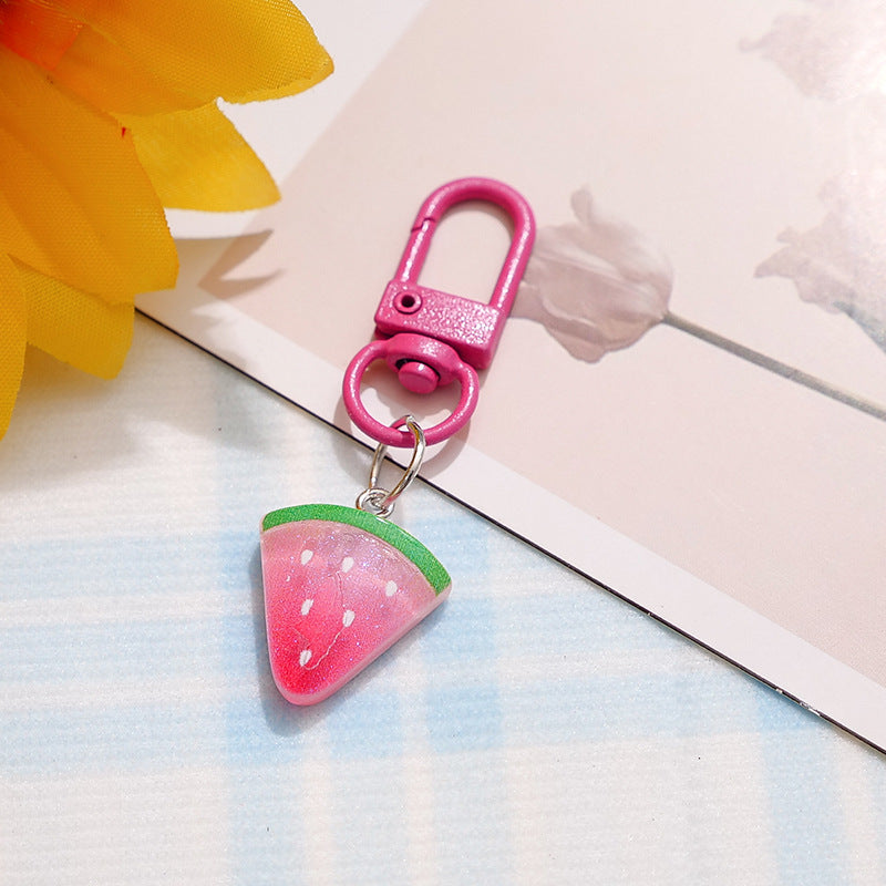 Wholesale Pastoral Style Resin Fruit Keychain Backpack Pendant Trendy Fashion Accessory Gift