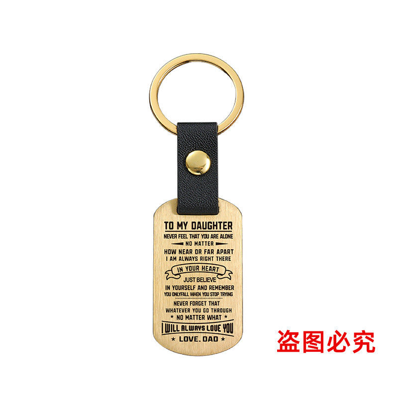 Wholesale Family Gift for Daughter Metal Leather Keychains ACC-KC-GangGu027