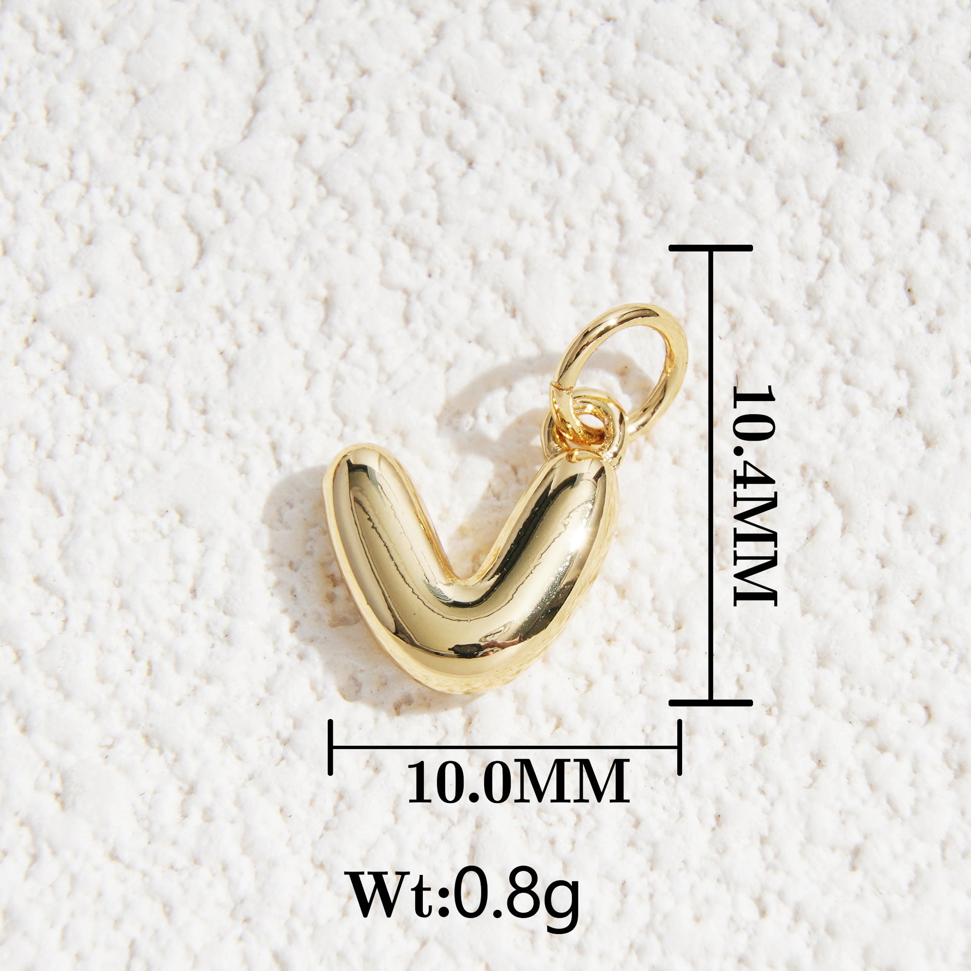 Wholesale5pcs DIY Copper Jewelry Charms— Gold-Tone Letter Series