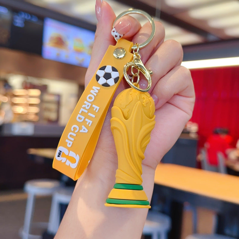 Wholesale PVC Cartoon World Cup Mascot Keychain Pendant Cute Doll Key Ring Car Key Accessory