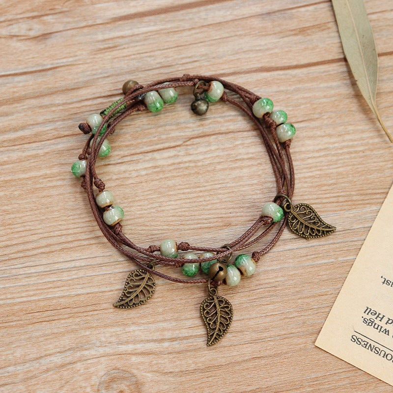 Wholesale Vintage Bohemian Forest Style Ceramic Bracelet Multi-circle Bracelet Layered Bracelet Set ACC-BT-Luox001