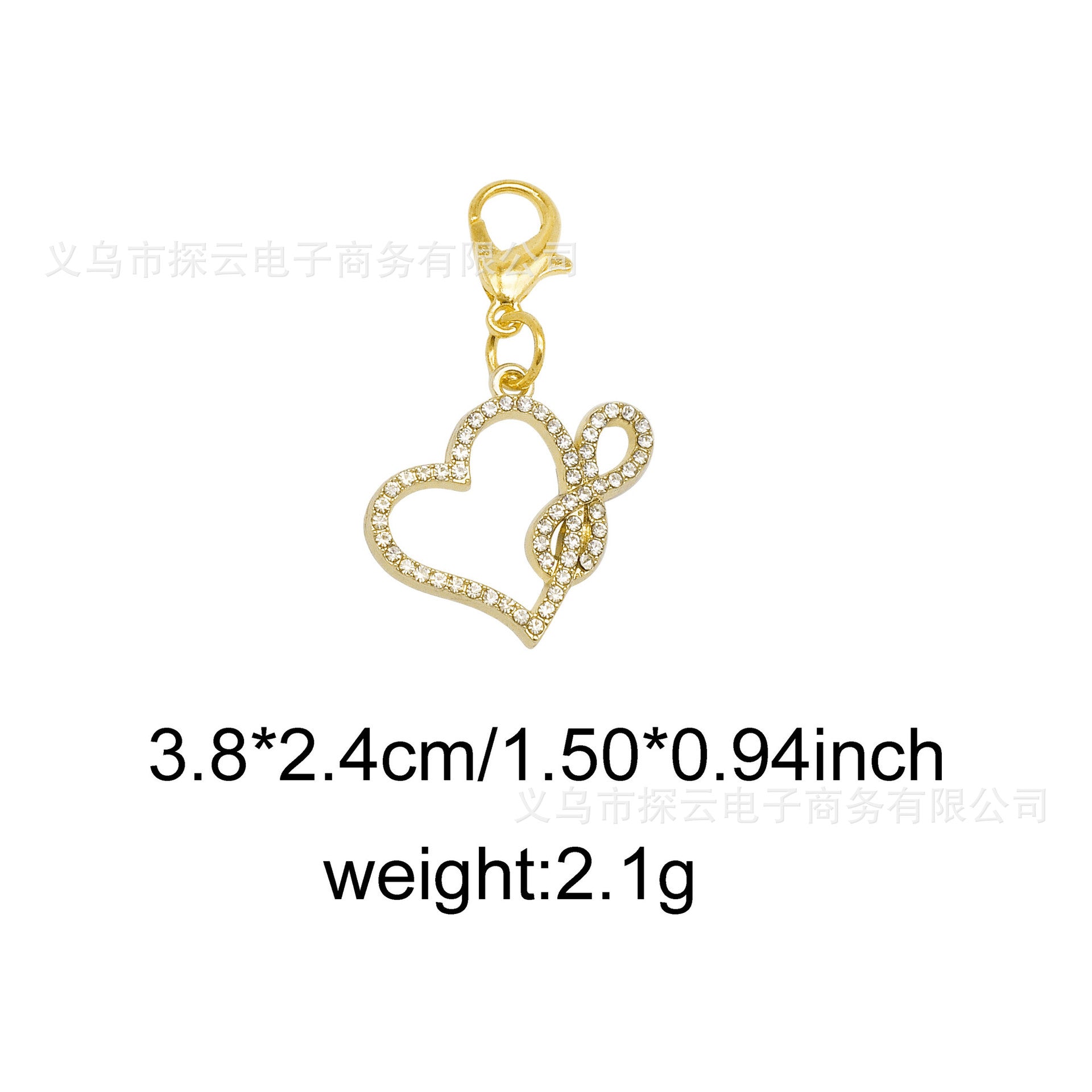 Wholesale Bowknot Heart-Shaped Zircon Diamond   Charms