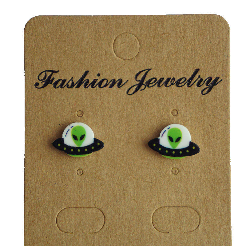 Wholesale 2 Pairs/Pack UFO Turtle Shell Strawberry Avocado Acrylic Earrings ACC-ES-HY096