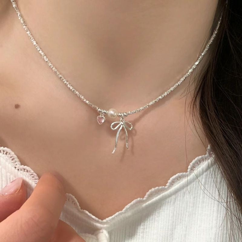 Wholesale Light Luxury Water Drops Zircon Tassel Necklace
