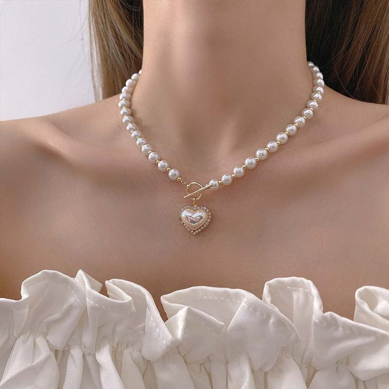 Wholesale Multi-layer Pearl Winding Necklace Clavicle Chain Choker Necklace ACC-NE-Tongs005